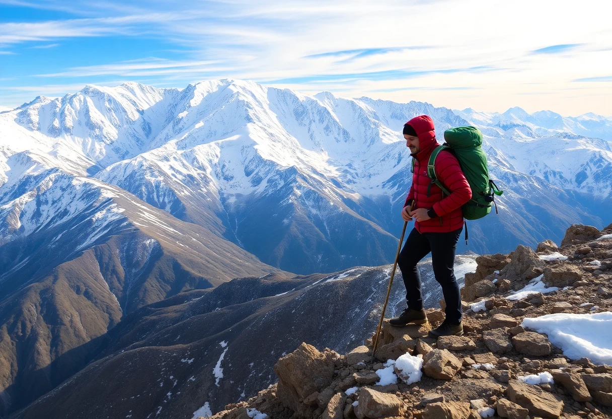 متسلق على قمة جبل توبقال